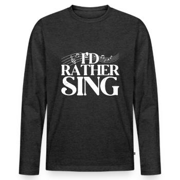 Sing - Men's Premium Organic Long Sleeve Shirt - heather anthracite - Front - Nico (187cm)