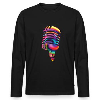Sing - Men's Premium Organic Long Sleeve Shirt - black - Front - Nico (187cm)