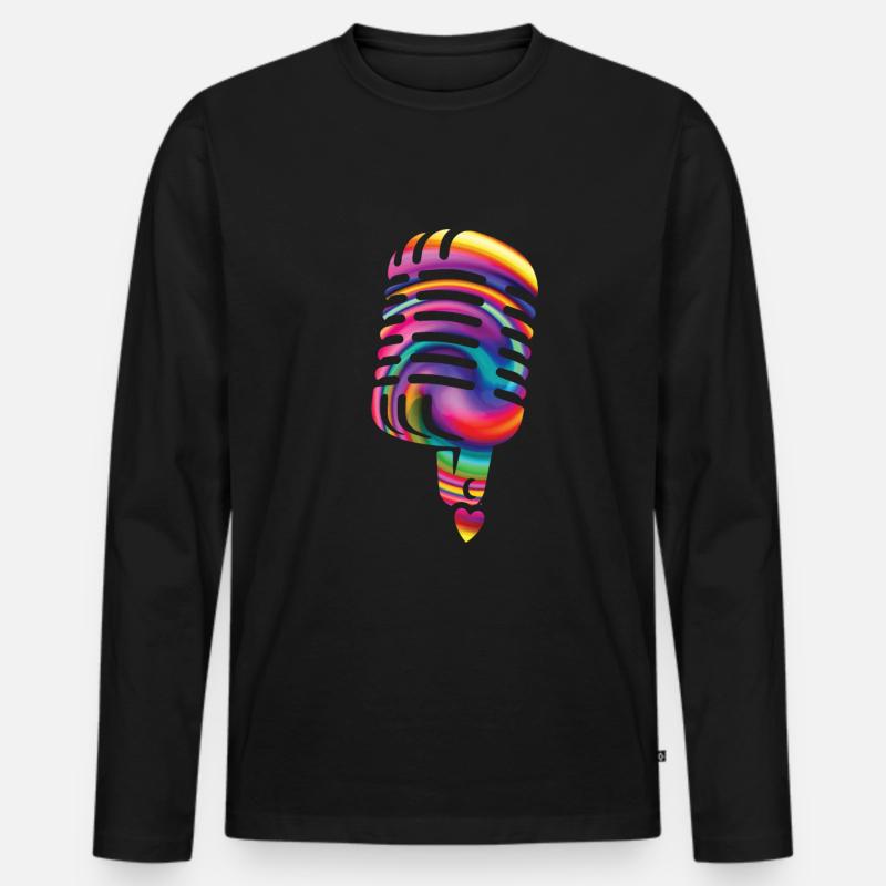 Singen - Männer Premium Bio Langarmshirt - Schwarz
