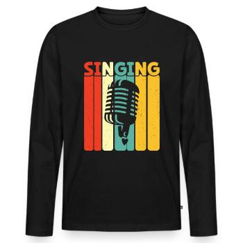 Sing - Men's Premium Organic Long Sleeve Shirt - black - Front - Nico (187cm)