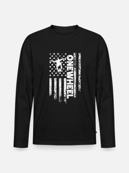 Einrad - Männer Premium Bio Langarmshirt - Schwarz