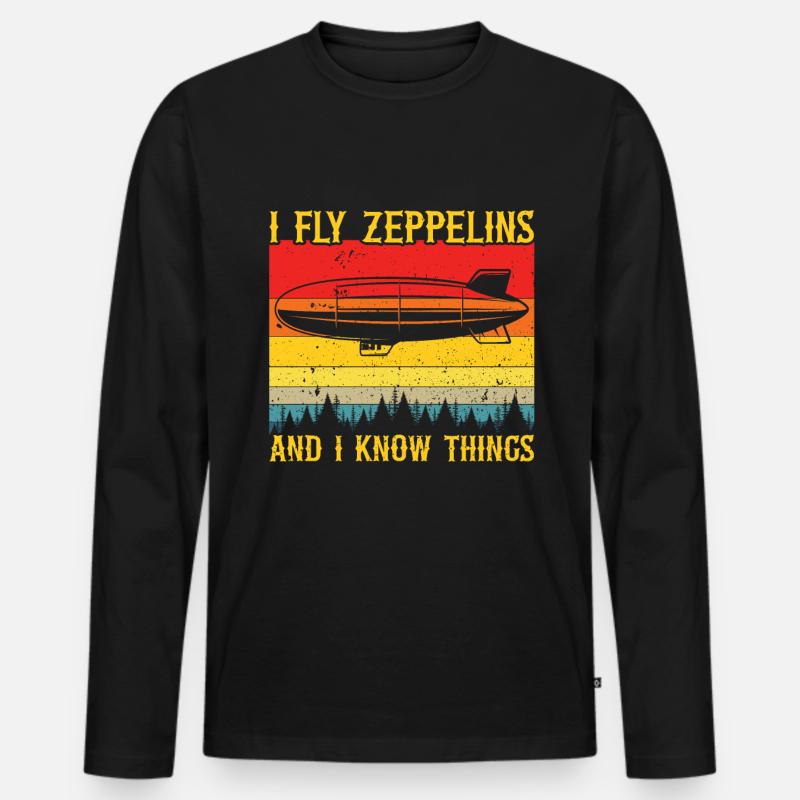 Zeppelin - Männer Premium Bio Langarmshirt - Schwarz