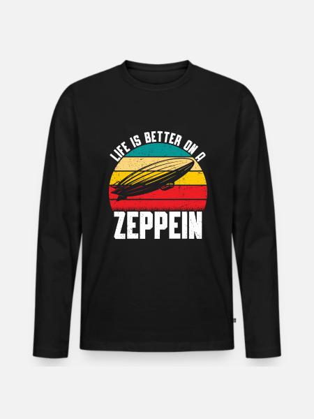 Zeppelin - Men's Premium Organic Long Sleeve Shirt - black