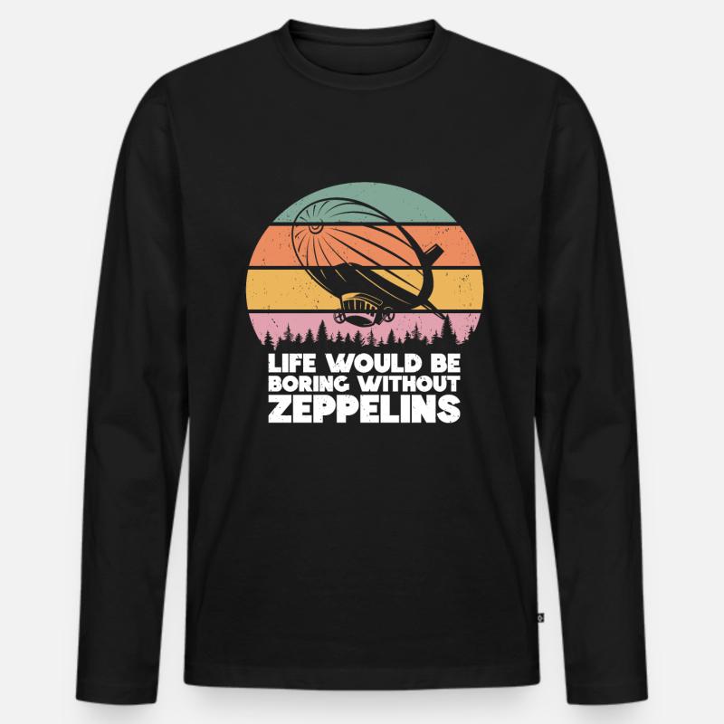 Zeppelin - Männer Premium Bio Langarmshirt - Schwarz