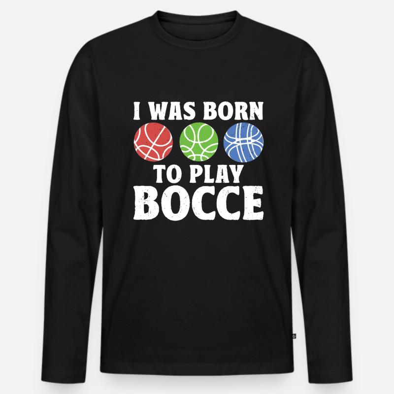 Boccia - Männer Premium Bio Langarmshirt - Schwarz