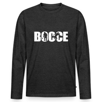 Lyonnaises - T-shirt manches longues Premium bio Homme - anthracite chiné - Devant - Nico (187cm)