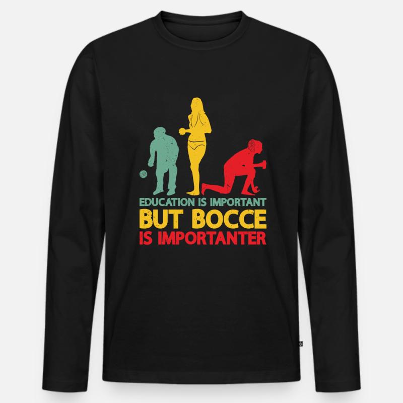Boccia - Männer Premium Bio Langarmshirt - Schwarz