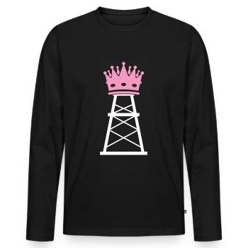 Champ pétrolifère - T-shirt manches longues Premium bio Homme - noir - Devant - Nico (187cm)