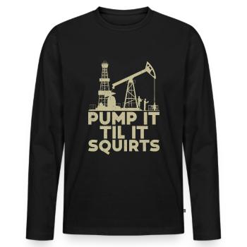 Champ pétrolifère - T-shirt manches longues Premium bio Homme - noir - Devant - Nico (187cm)