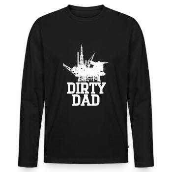 Champ pétrolifère - T-shirt manches longues Premium bio Homme - noir - Devant - Nico (187cm)