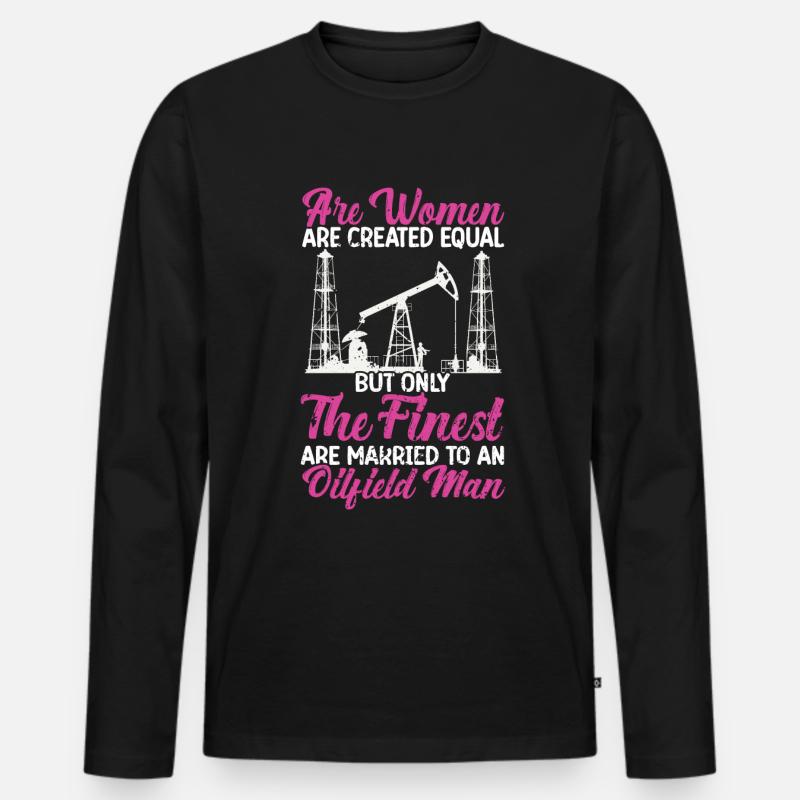 Ölfeld - Männer Premium Bio Langarmshirt - Schwarz