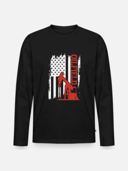 Champ pétrolifère - T-shirt manches longues Premium bio Homme - noir