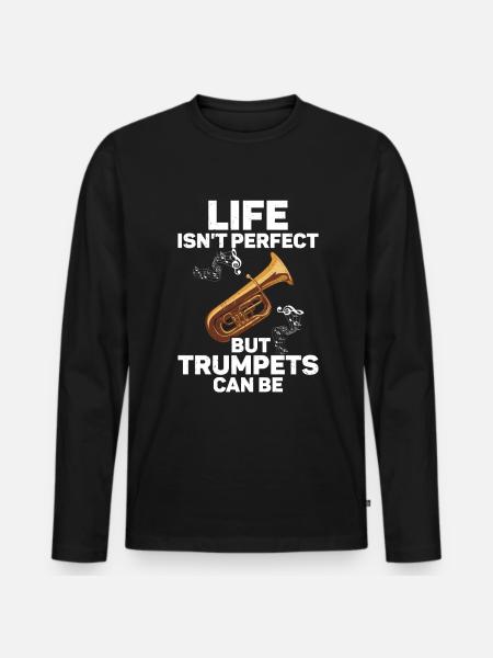 Trumpet - Men's Premium Organic Long Sleeve Shirt - black