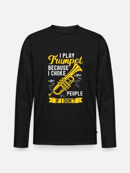 Trumpet - Men's Premium Organic Long Sleeve Shirt - black
