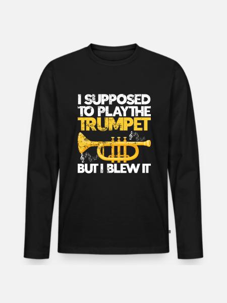 Trompete - Männer Premium Bio Langarmshirt - Schwarz