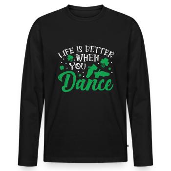 Irish Dance - Men's Premium Organic Long Sleeve Shirt - black - Front - Nico (187cm)