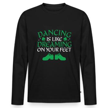 Irish Dance - Men's Premium Organic Long Sleeve Shirt - black - Front - Nico (187cm)