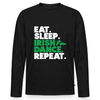 Irish Dance - Men's Premium Organic Long Sleeve Shirt - black - Front - Nico (187cm)