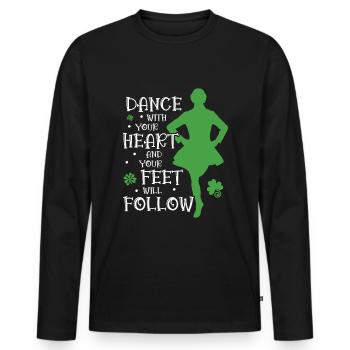 Irish Dance - Men's Premium Organic Long Sleeve Shirt - black - Front - Nico (187cm)