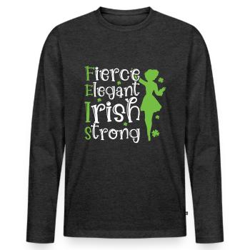 Irish Dance - Men's Premium Organic Long Sleeve Shirt - heather anthracite - Front - Nico (187cm)