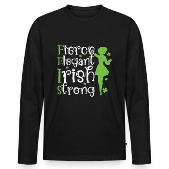 Irish Dance - Men's Premium Organic Long Sleeve Shirt - black - Front - Nico (187cm)