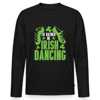 Irish Dance - Men's Premium Organic Long Sleeve Shirt - black - Front - Nico (187cm)