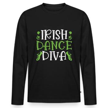Irish Dance - Men's Premium Organic Long Sleeve Shirt - black - Front - Nico (187cm)