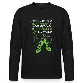 Irish Dance - Men's Premium Organic Long Sleeve Shirt - black - Front - Nico (187cm)
