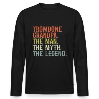 Trombone - Men's Premium Organic Long Sleeve Shirt - black - Front - Nico (187cm)
