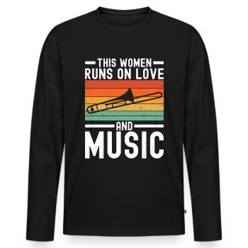 Trombone - T-shirt manches longues Premium bio Homme - noir - Devant - Nico (187cm)
