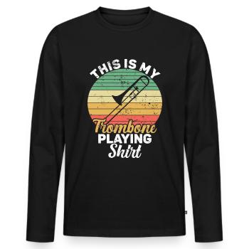 Trombone - T-shirt manches longues Premium bio Homme - noir - Devant - Nico (187cm)