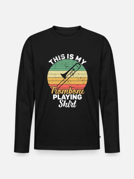 Trombone - Men's Premium Organic Long Sleeve Shirt - black