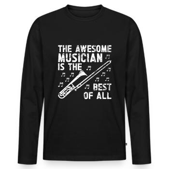 Trombone - T-shirt manches longues Premium bio Homme - noir - Devant - Nico (187cm)