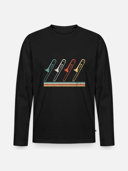 Trombone - Men's Premium Organic Long Sleeve Shirt - black