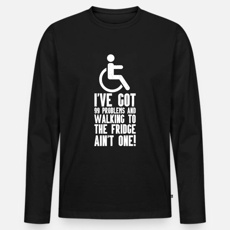 Rollstuhl - Männer Premium Bio Langarmshirt - Schwarz