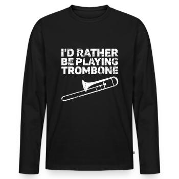 Trombone - T-shirt manches longues Premium bio Homme - noir - Devant - Nico (187cm)