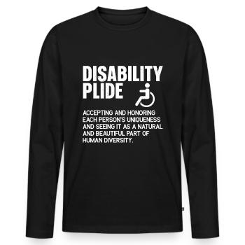Fauteuil roulant - T-shirt manches longues Premium bio Homme - noir - Devant - Nico (187cm)