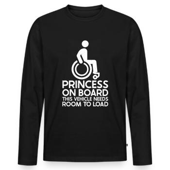 Fauteuil roulant - T-shirt manches longues Premium bio Homme - noir - Devant - Nico (187cm)
