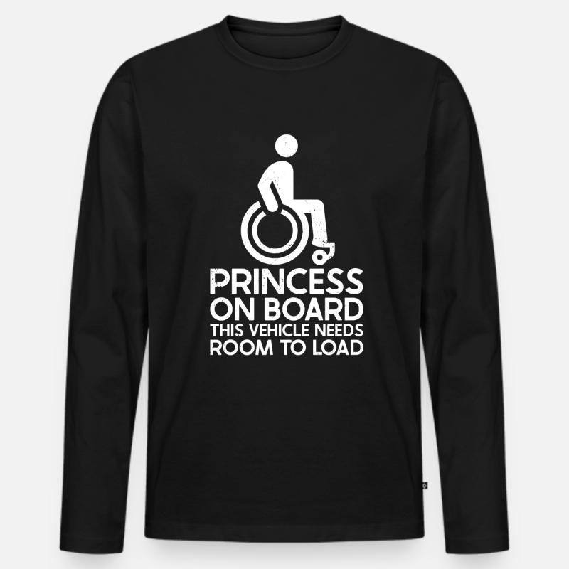 Rollstuhl - Männer Premium Bio Langarmshirt - Schwarz