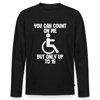 Fauteuil roulant - T-shirt manches longues Premium bio Homme - noir - Devant - Nico (187cm)