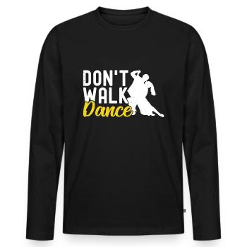 Salle de bal - T-shirt manches longues Premium bio Homme - noir - Devant - Nico (187cm)