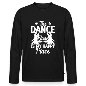 Salle de bal - T-shirt manches longues Premium bio Homme - noir - Devant - Nico (187cm)