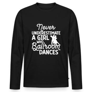 Salle de bal - T-shirt manches longues Premium bio Homme - noir - Devant - Nico (187cm)