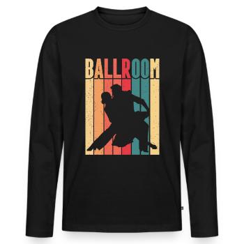 Salle de bal - T-shirt manches longues Premium bio Homme - noir - Devant - Nico (187cm)