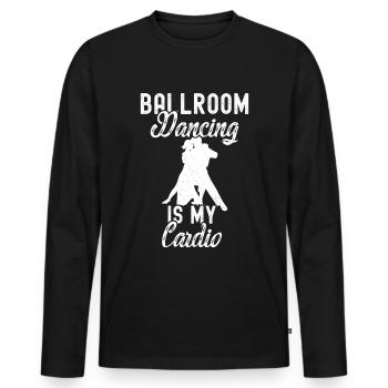 Salle de bal - T-shirt manches longues Premium bio Homme - noir - Devant - Nico (187cm)