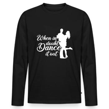 Salle de bal - T-shirt manches longues Premium bio Homme - noir - Devant - Nico (187cm)