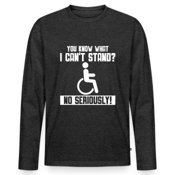 Amputation - Men's Premium Organic Long Sleeve Shirt - heather anthracite - Front - Nico (187cm)