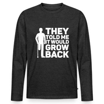 Amputation - Men's Premium Organic Long Sleeve Shirt - heather anthracite - Front - Nico (187cm)