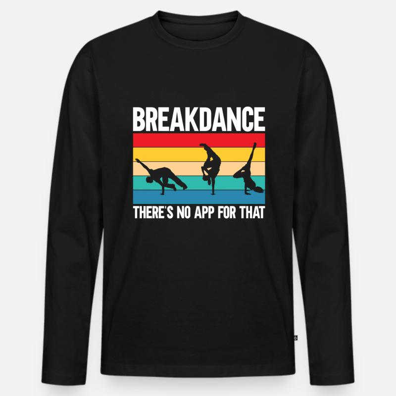 Break Dance - Männer Premium Bio Langarmshirt - Schwarz