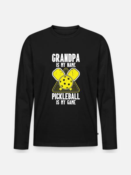 Grandpa Pickleball Paddle - Men's Premium Organic Long Sleeve Shirt - black
